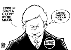 NEWT ON THE MOON, B/W by Randy Bish