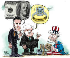 MITT NEWT AND JOBS  by Daryl Cagle
