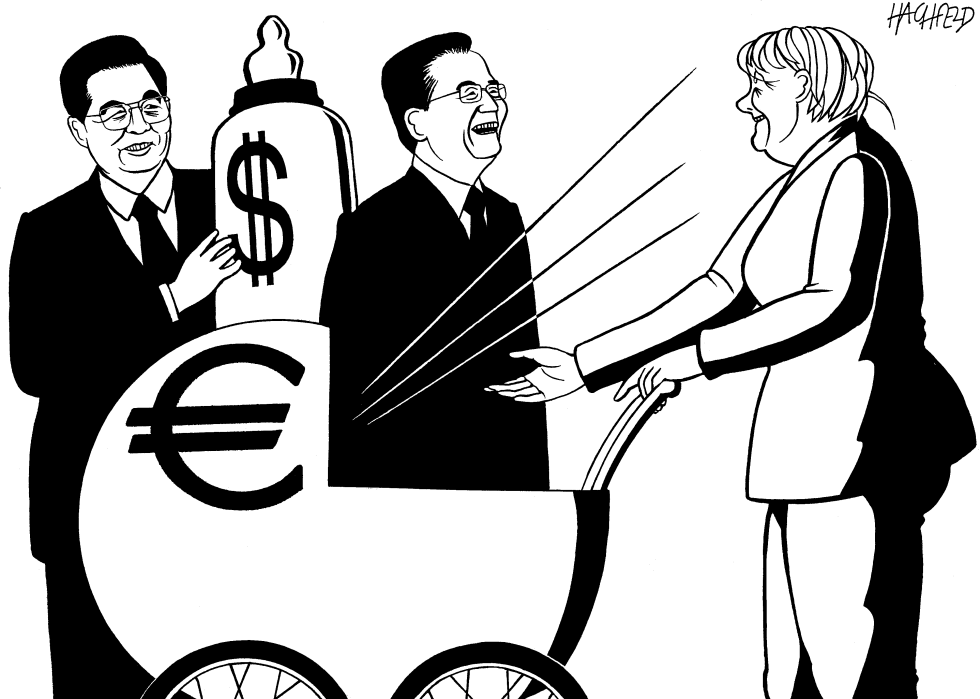 Hu, Wen, Euro, Merkel