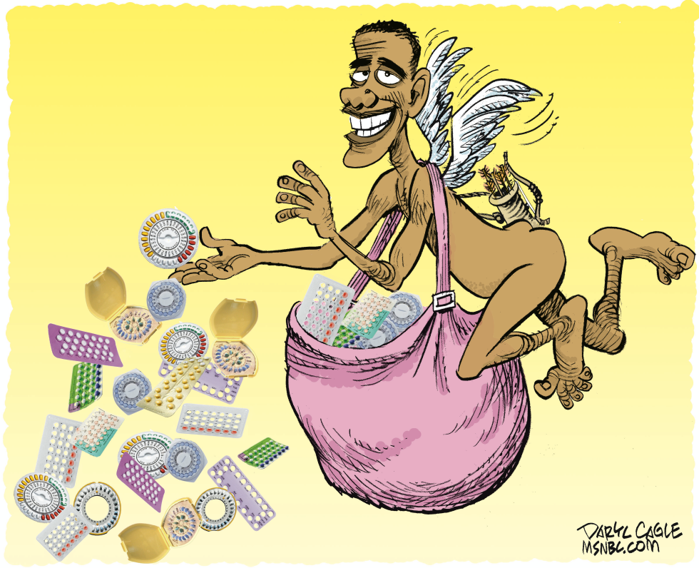  CUPIDO OBAMA Y EL CONTROL NATAL by Daryl Cagle