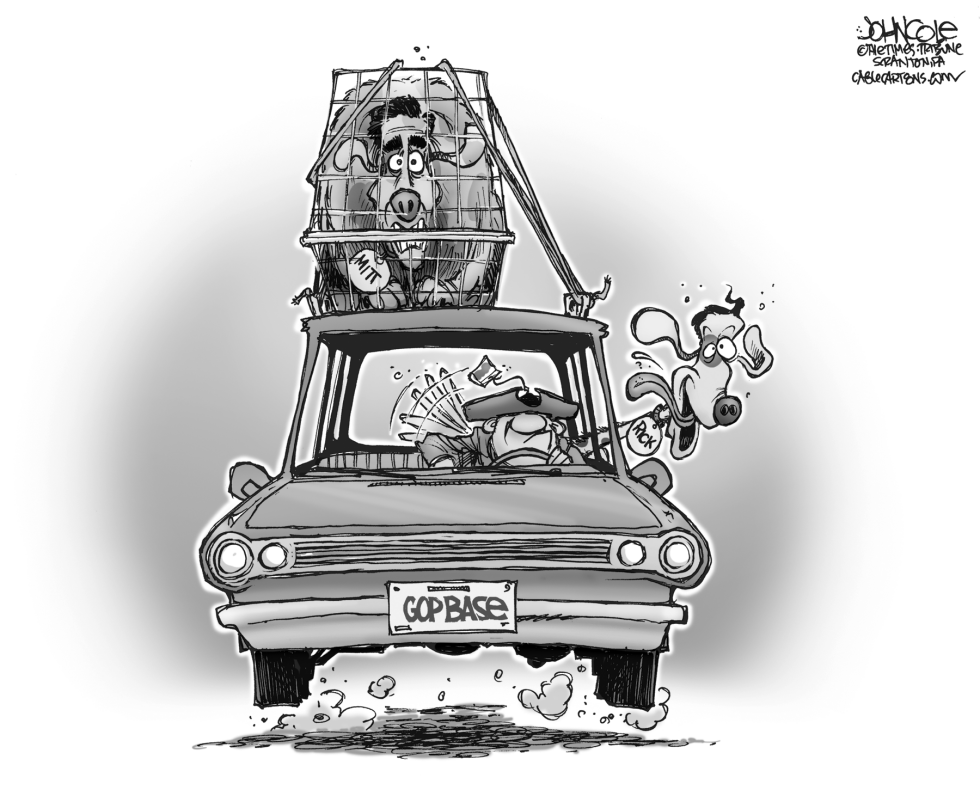 Romney and Santorum BW