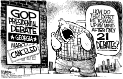 GOP DEBATE CANCELED by Rick McKee