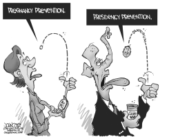 SANTORUM PILL BW by John Cole