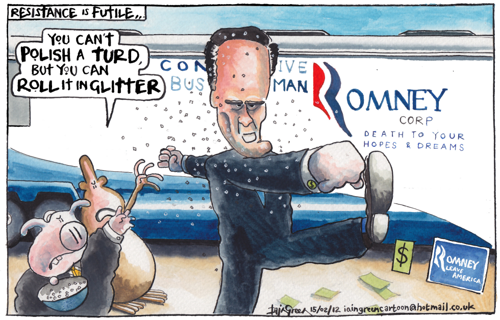 MITT ROMNEY GLITTER BOMB HORROR