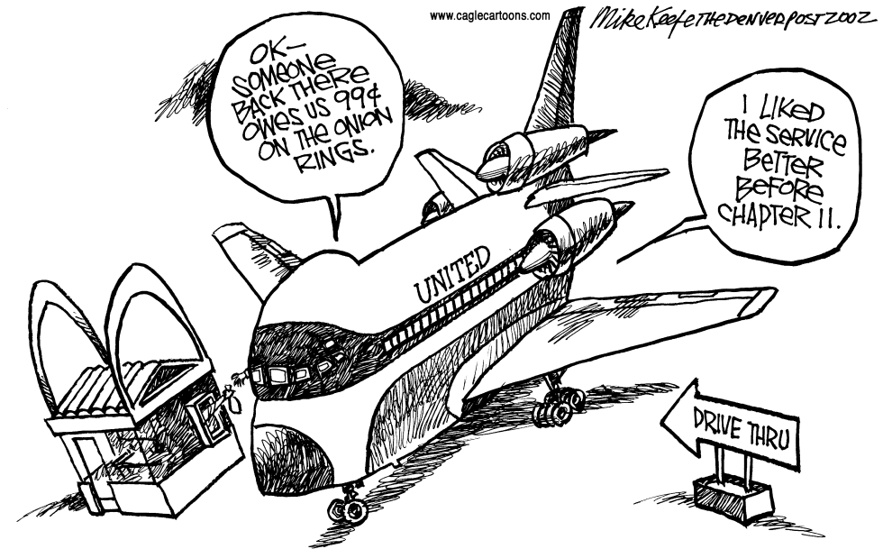  UNITED AIRLINES SERVICE by Mike Keefe