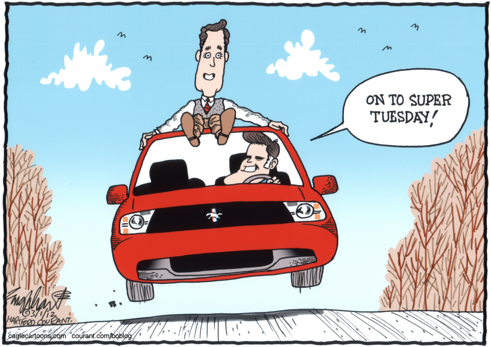 Mitt Romney, Rick Santorum COLOR
