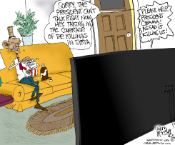 OBAMA WATCHES SYRIA  by Gary McCoy