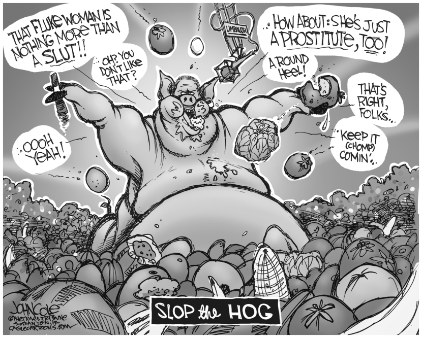 Slopping Limbaugh BW