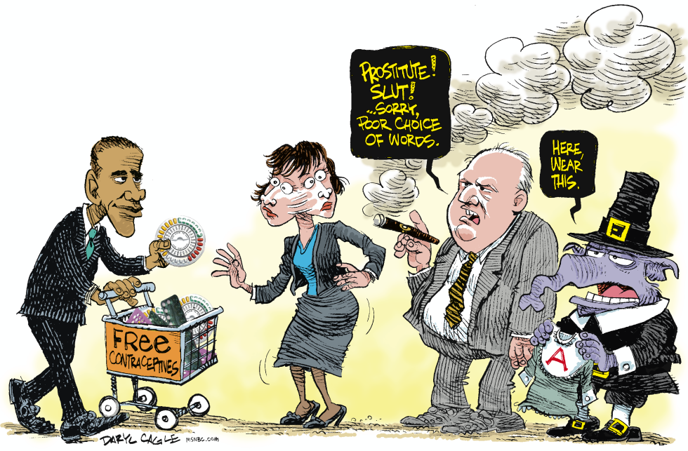  RUSH LIMBAUGH POOR CHOICE OF WORDS by Daryl Cagle