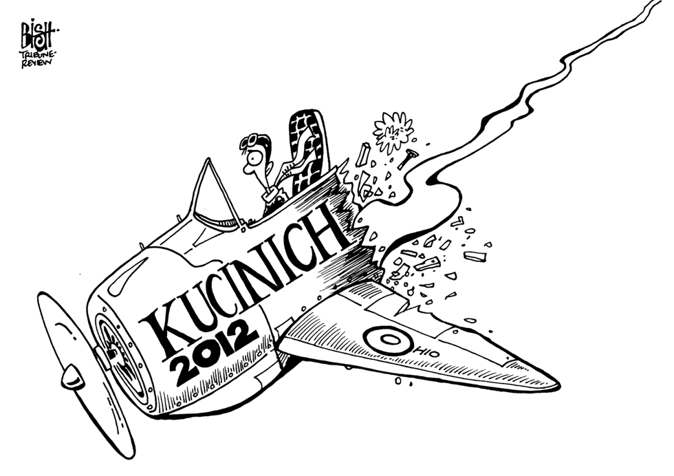 KUCINICH GOES DOWN, B/W