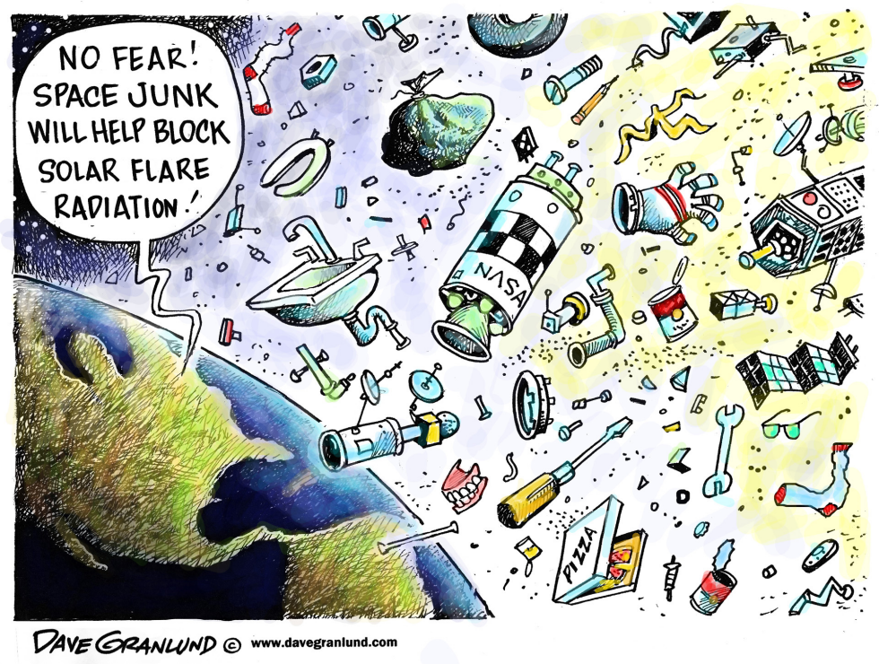Solar flares and space junk