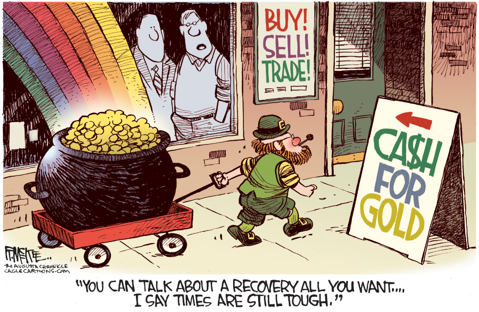  ST PATRICKS CASH FOR GOLD by Rick McKee