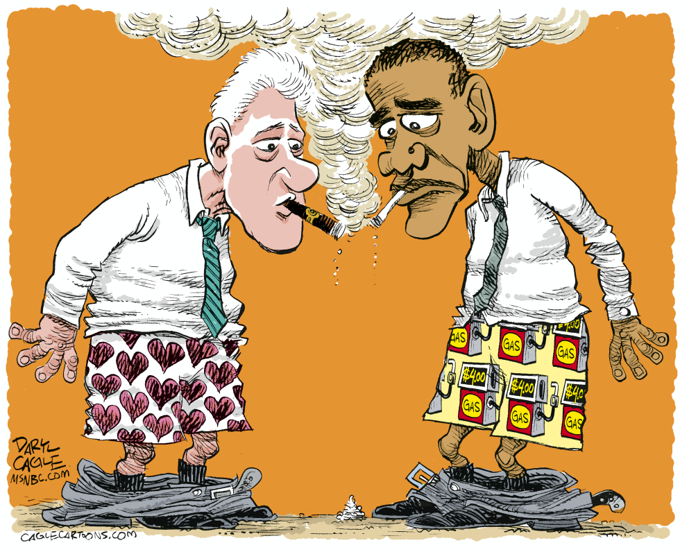  CLINTON AND OBAMA BOXERS by Daryl Cagle