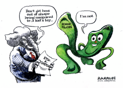 ROMNEY ETCH -A-SKETCH  by Jimmy Margulies