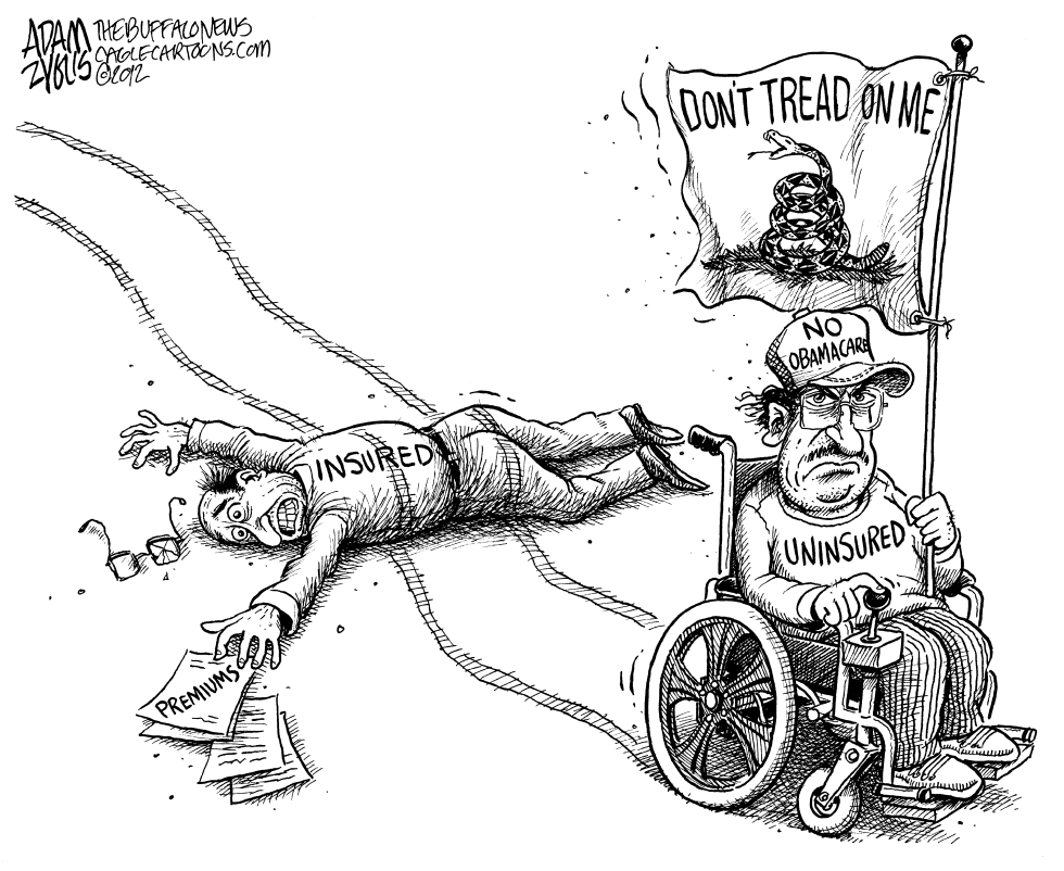  PAYING FOR THE UNINSURED by Adam Zyglis