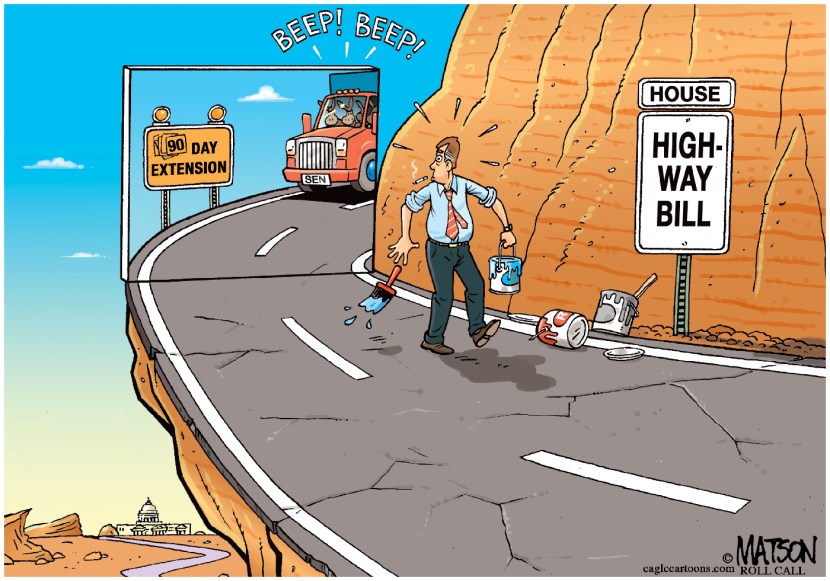 Wile E Boehner and the Highway Bill-COLOR