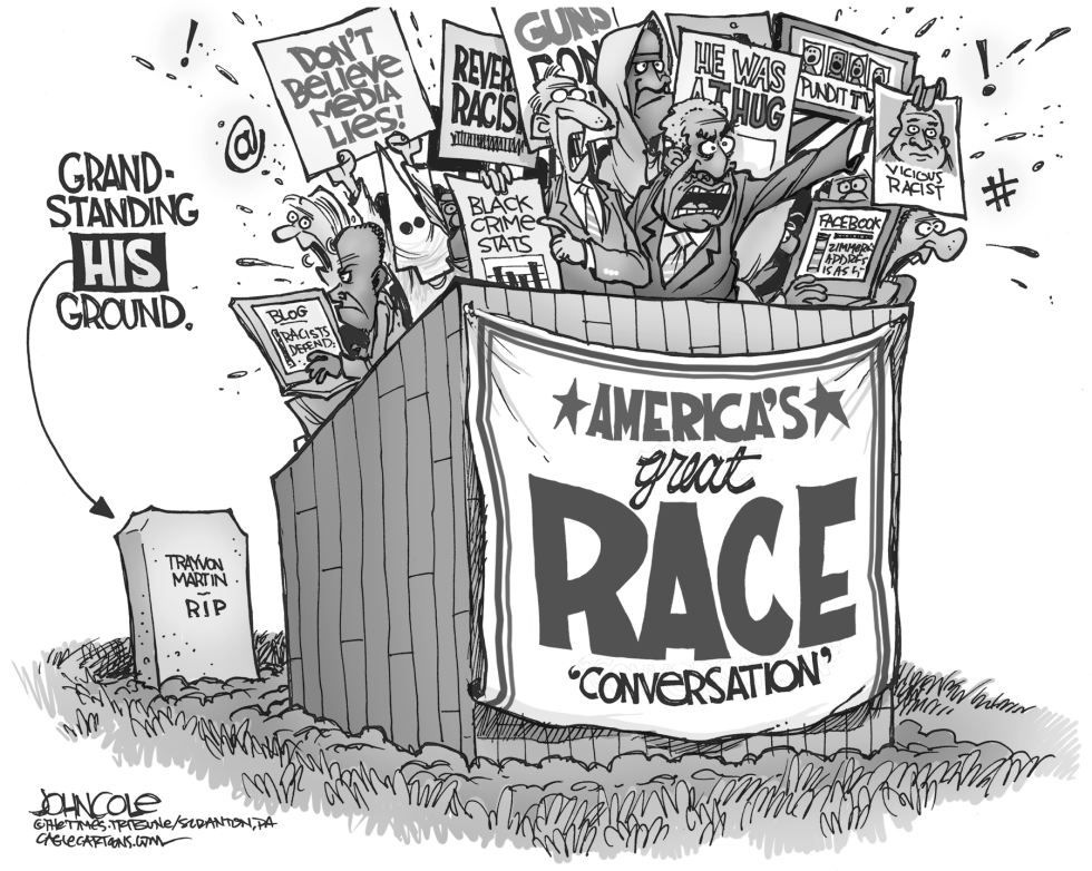 Trayvon Martin grandstanding BW