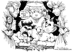 BUSH  SADDAM by Sandy Huffaker