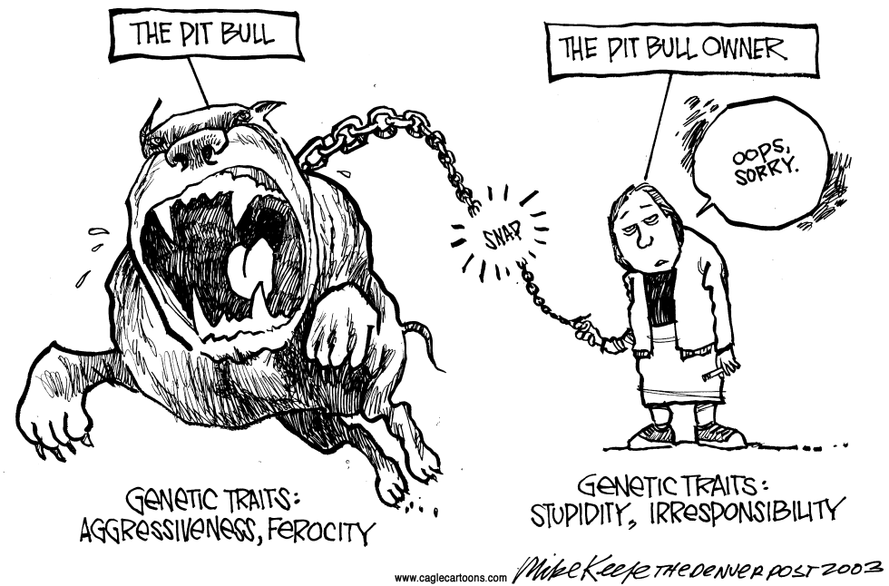  PIT BULL OWNERS by Mike Keefe