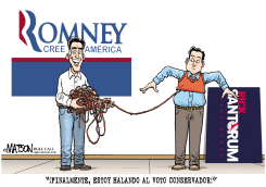 ROMNEY HALA LOS VOTANTES DEL CONSERVADOR SANTORUM by R.J. Matson