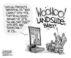VOTER TURNOUT BW by John Cole