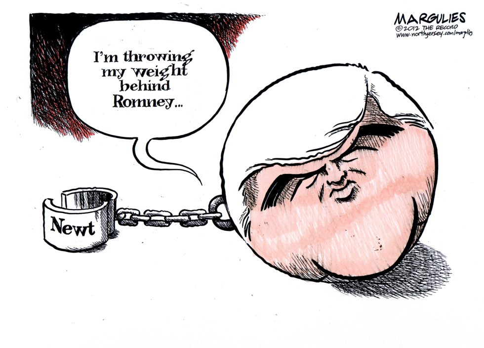 Newt supports Romney color