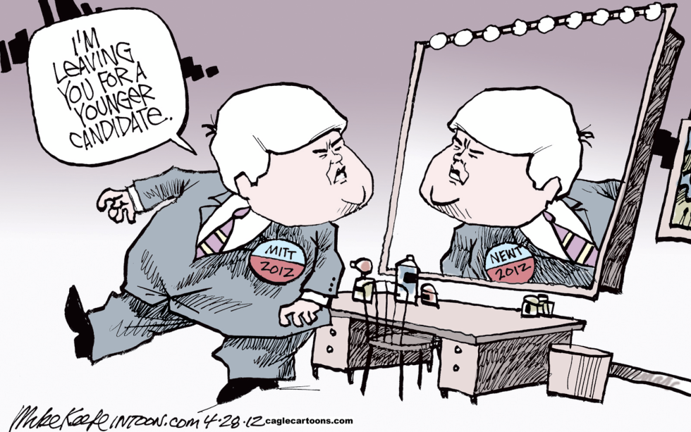  NEWT WITHDRAWS by Mike Keefe