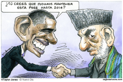 OBAMA Y KARZAI -  by Taylor Jones
