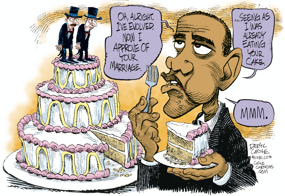  OBAMA EVOLVES ON GAY MARRIAGE by Daryl Cagle