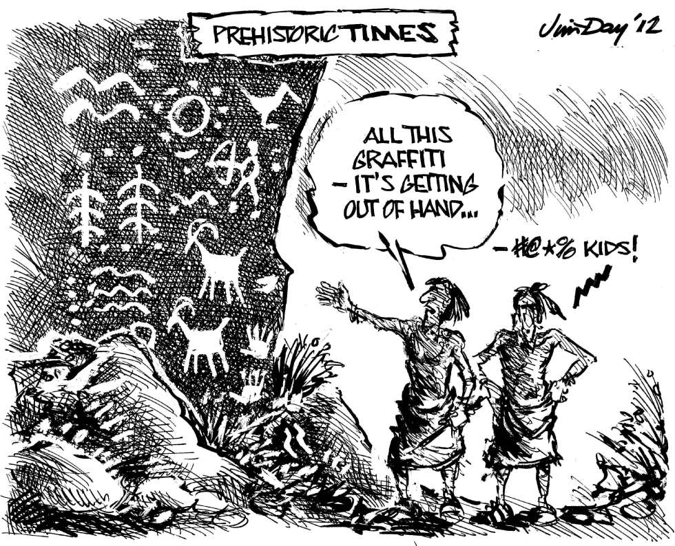Prehistoric graffiti line
