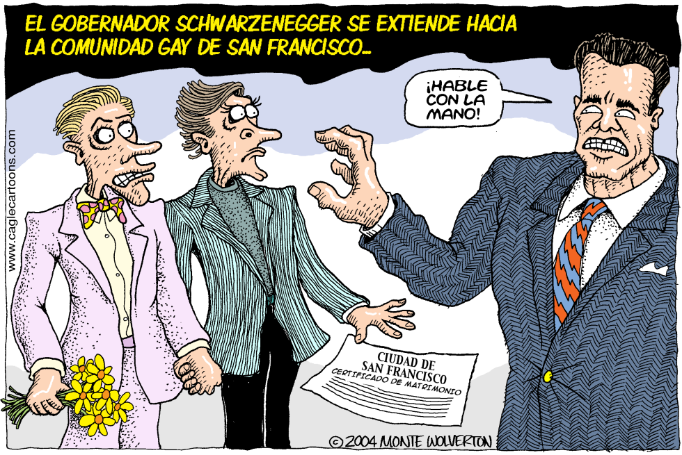  SCHWARZENEGGER ANTE MATRIMONIOS GAY by Wolverton