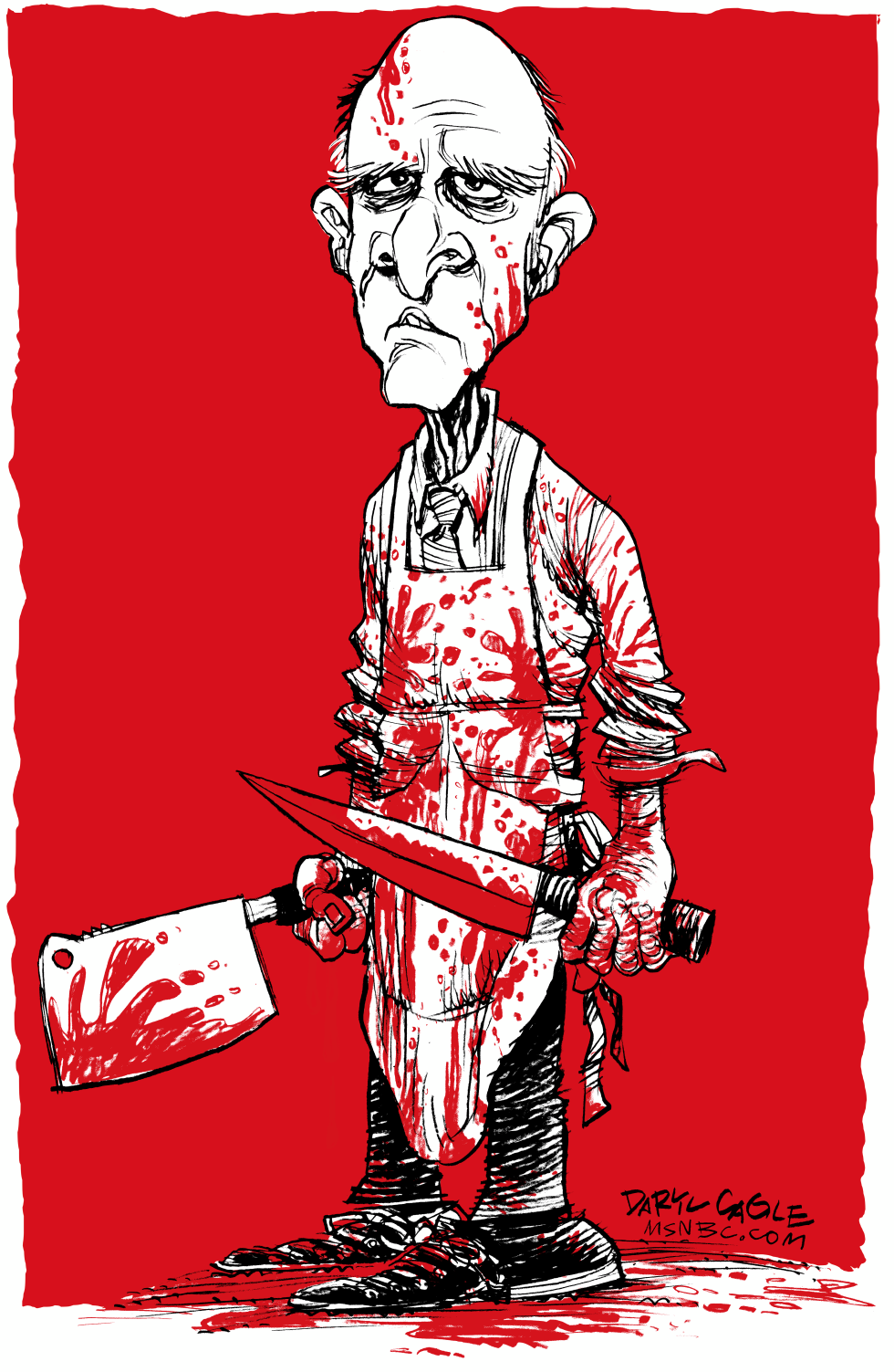 Bloody California Governor Jerry Brown