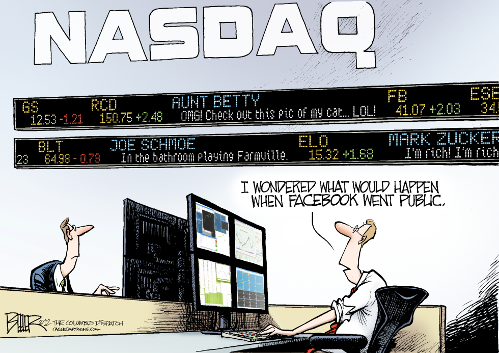  FACEBOOK GOES PUBLIC by Nate Beeler