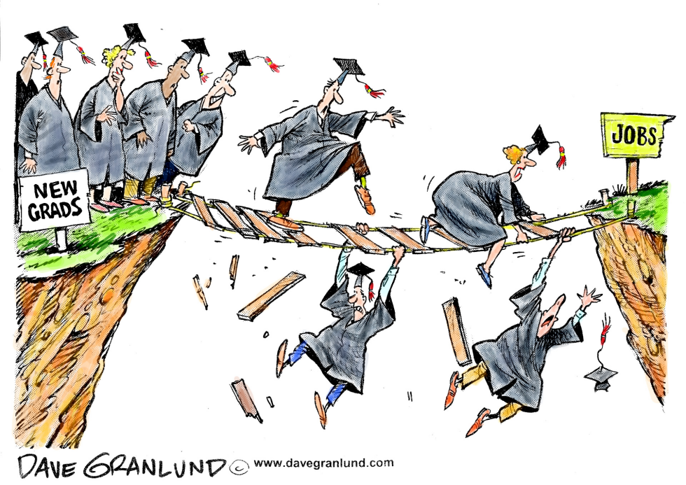  GRADS AND JOB GAP by Dave Granlund