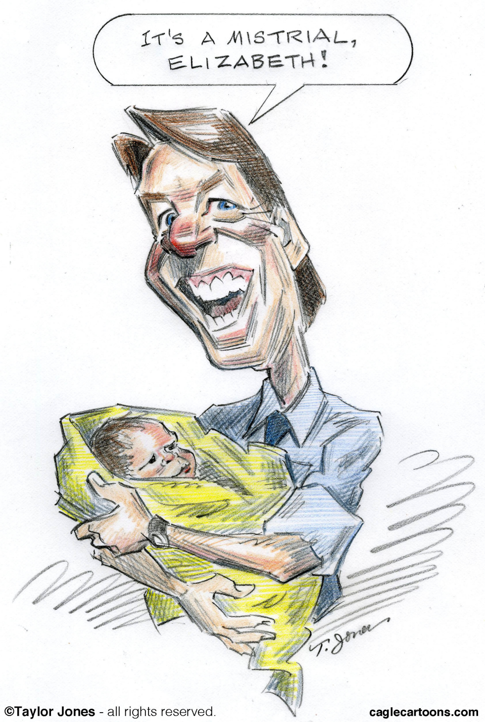 John Edwards - Courtroom sketch - COLOR