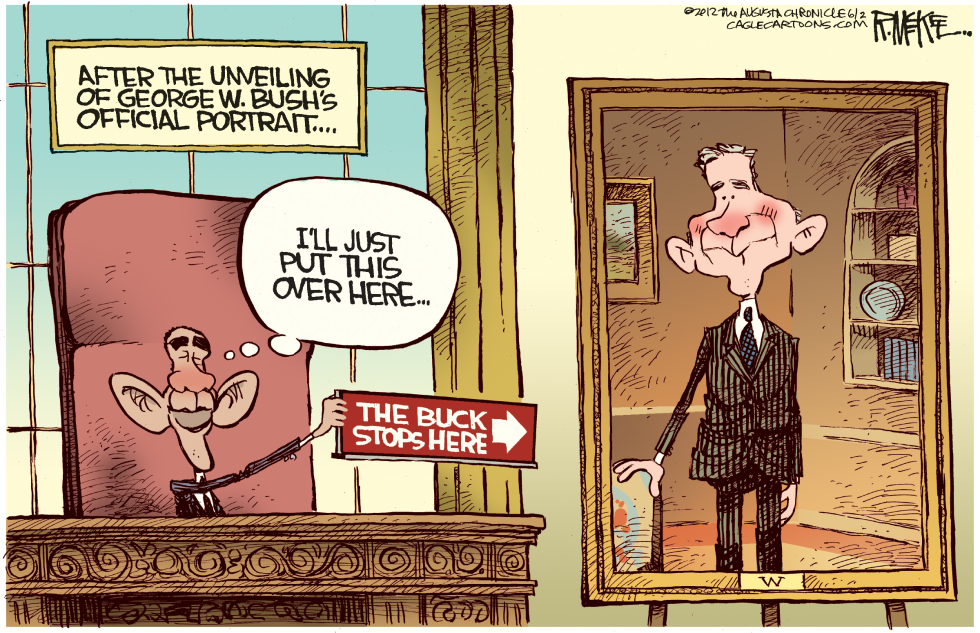 The Buck Stops With Bush Portrait COLOR