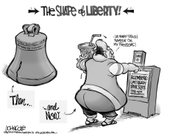 SUGARY DRINKS AND LIBERTY BW by John Cole