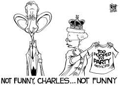 QUEEN ELIZABETH'S PARTY, B/W by Randy Bish