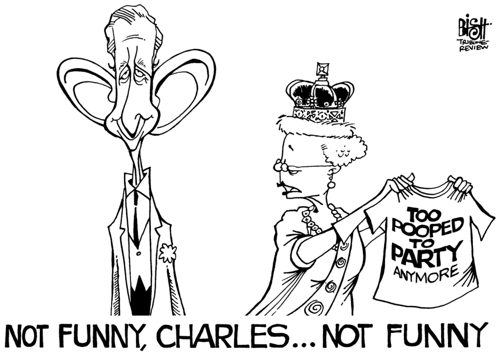 QUEEN ELIZABETH'S PARTY, B/W