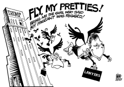 TRUMP RELEASES THE MONKEYS, B/W by Randy Bish