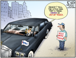ROMNEY OUT OF TOUCH by Christopher Weyant