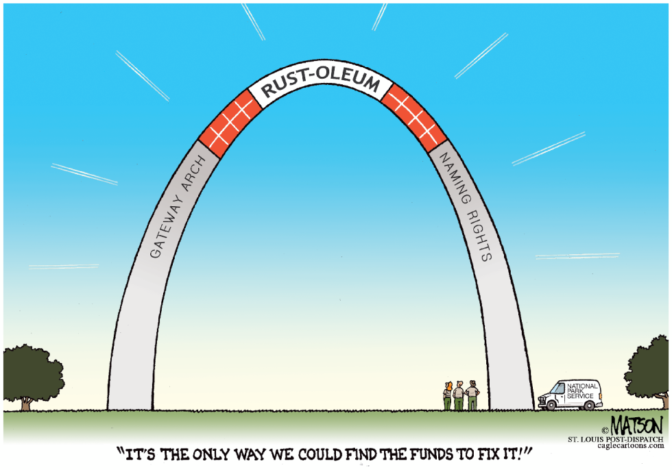 Rusting St Louis Arch Needs Maintenance- COLOR