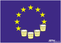 BANDERA DE LOS RESCATES FINANCIEROS DEL EURO by R.J. Matson