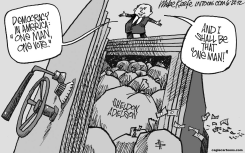 ONE MAN ONE VOTE by Mike Keefe