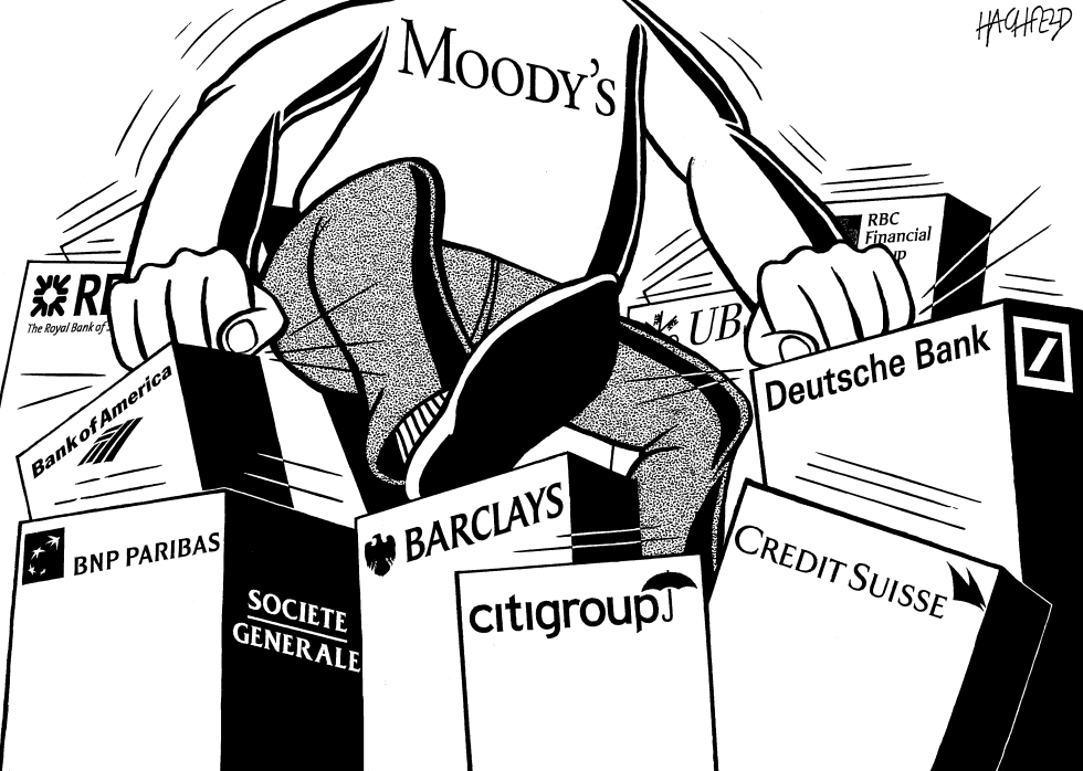 Moody's downgrades 15 banks