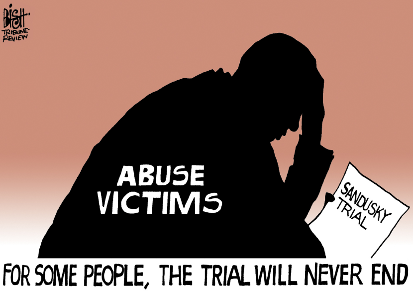 ABUSE VICTIMS AND SANDUSKY, COLOR