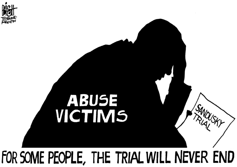 ABUSE VICTIMS AND SANDUSKY, B/W