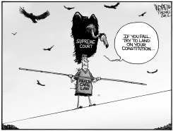 HEALTHCARE ON A WIRE by Christopher Weyant