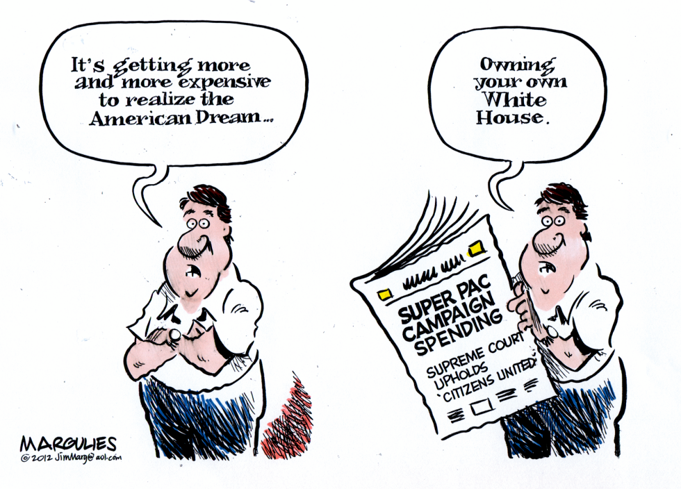Super PAC campaign spending color