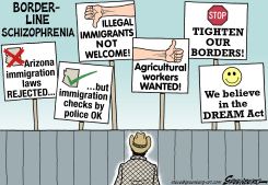 IMMIGRATION BORDER-LINE by Steve Greenberg